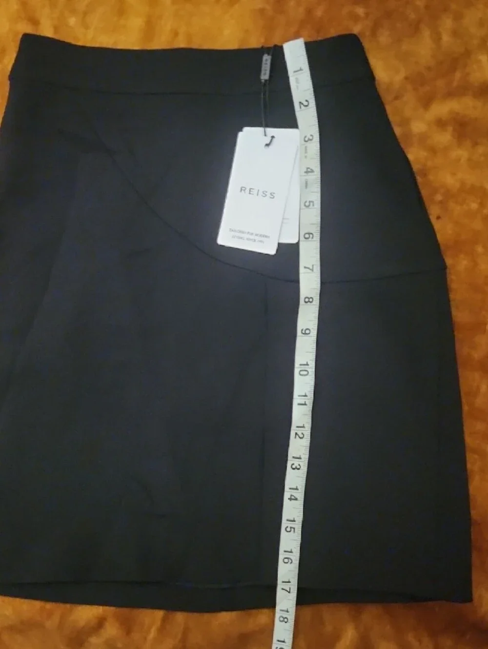 Reiss Black Mini Skirt with Curved Panel Detail